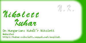 nikolett kuhar business card